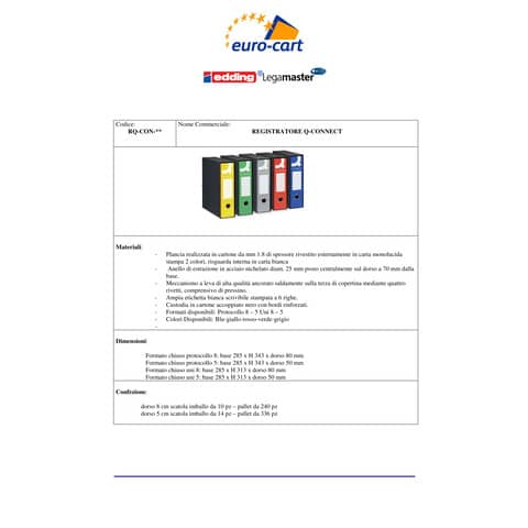 Registratore commerciale con custodia Q-Connect dorso 8 cm - 28,5x31,3 cm - verde scuro - RQ-CON-U8VE